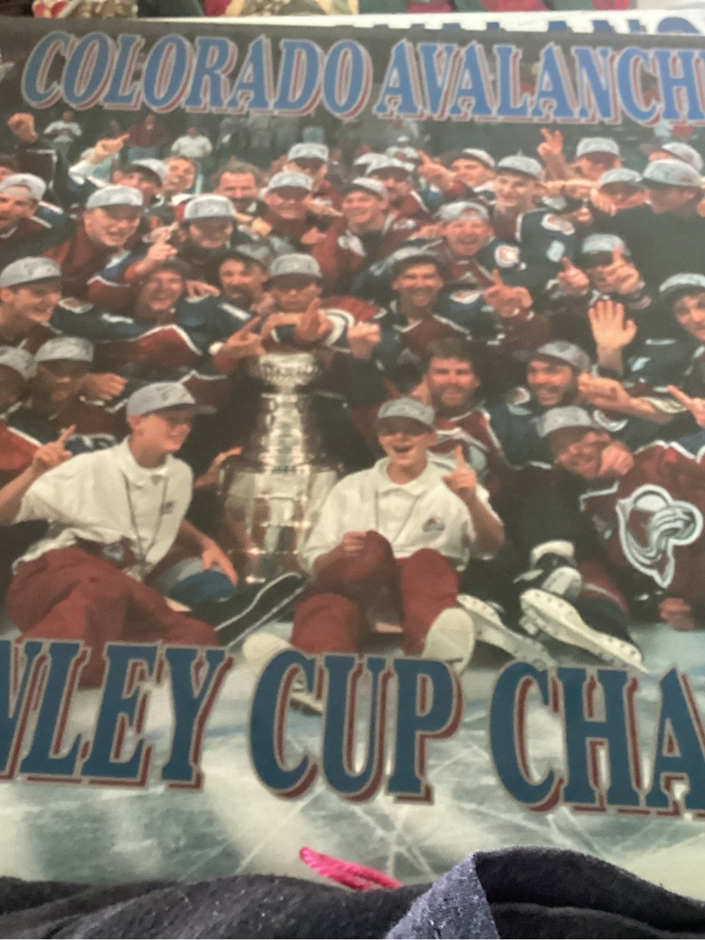 Colorado Avalanche Stanley Cup Champions Poster - Burgundy & Blue
